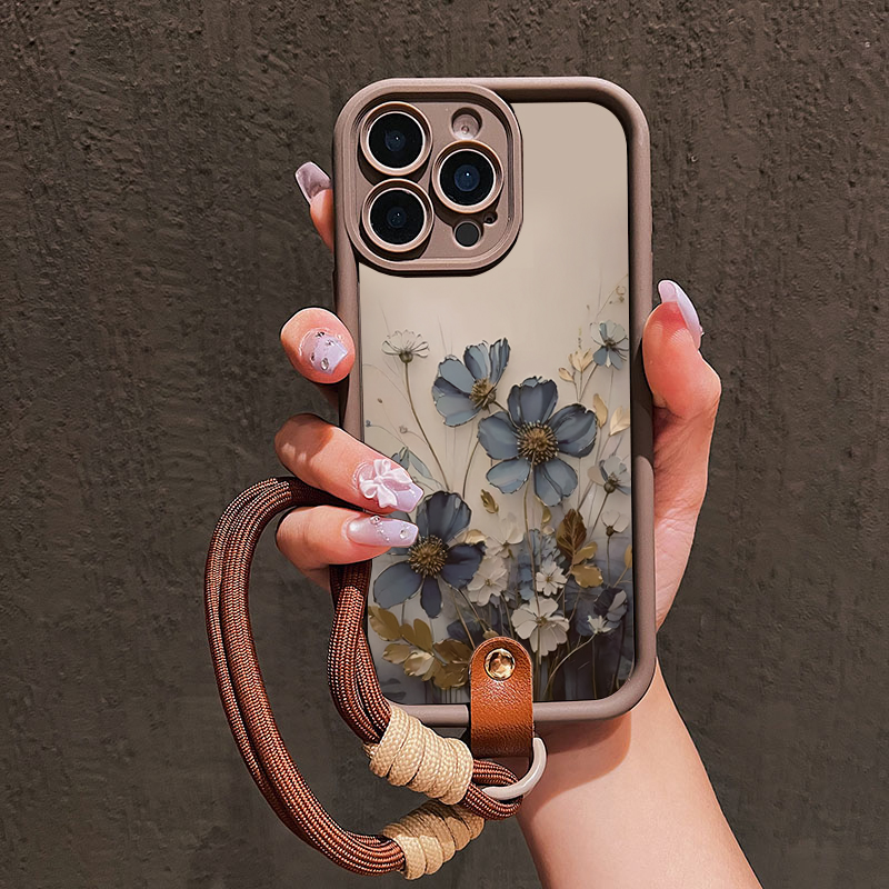 Phone Cases Blue - جراب هاتف بتصميم زهرة زرقاء مع