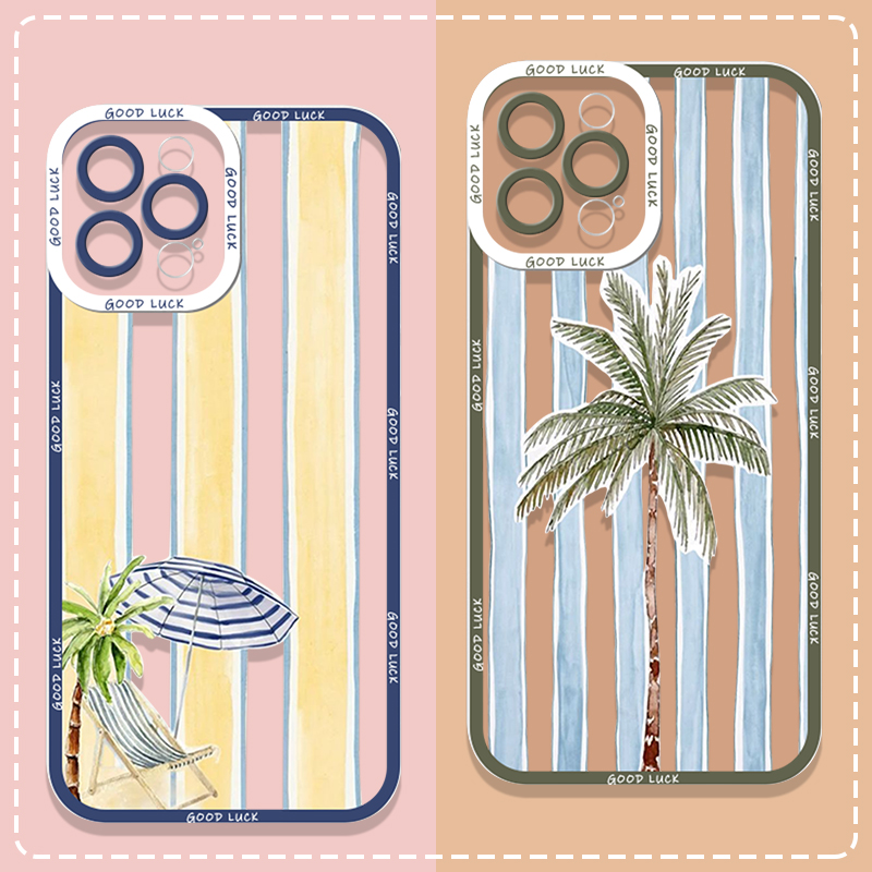 Phone Cases Samsung A14 - غطاء هاتف شفاف مطبوع بتصميم أشجار