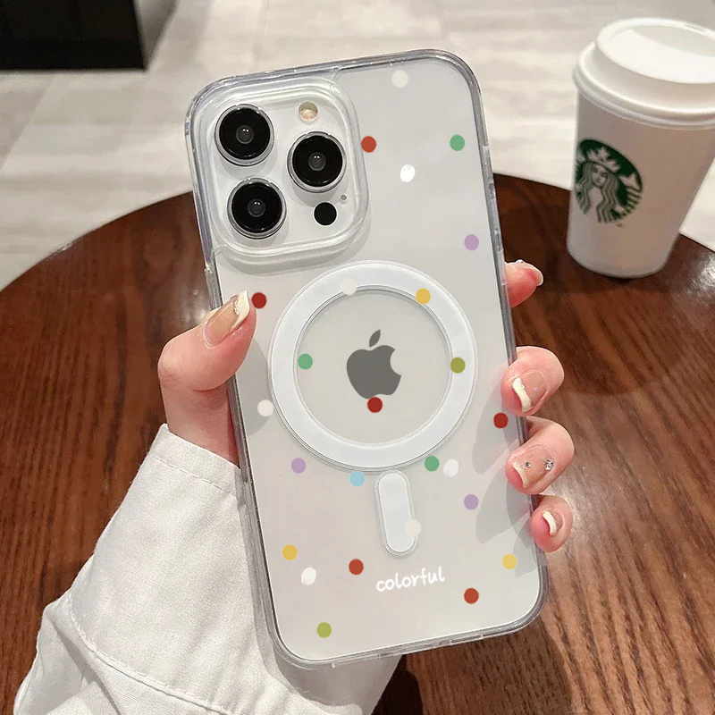 Phone Cases With Magsafe - جراب هاتف كوري إبداعي بتصميم نقاط