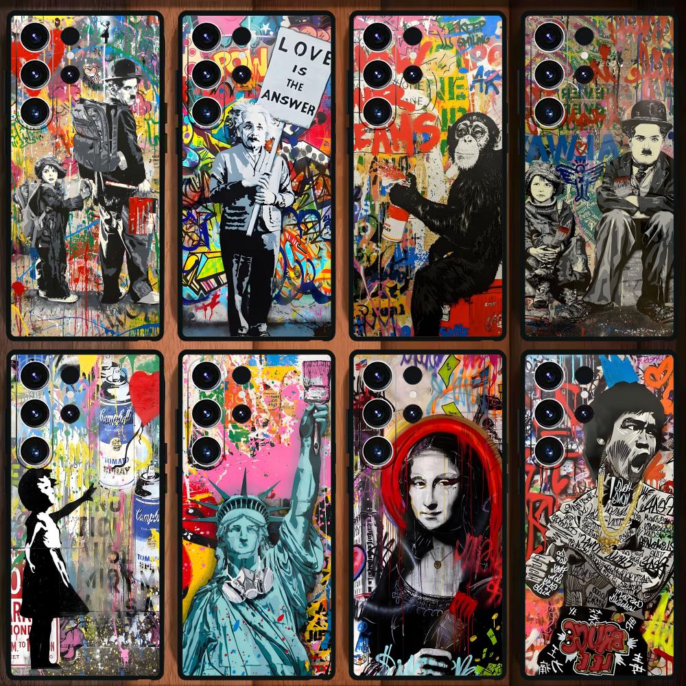 Phone Cases Art - بانكسي جرافيتي آرت حافظة لهاتف سامسونج