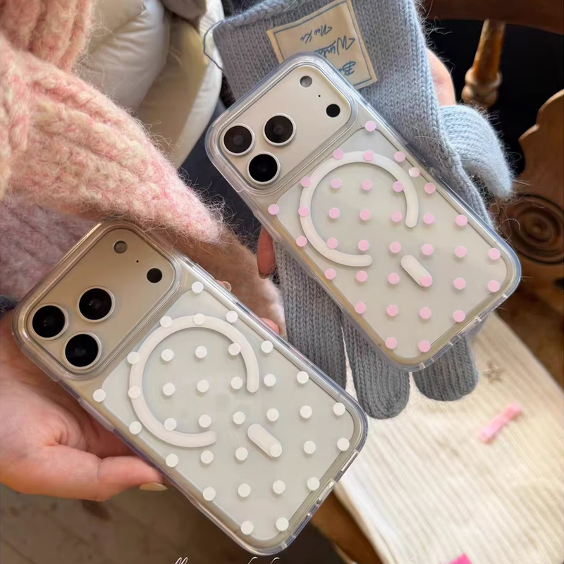 Phone Cases Cool Girl - جراب هاتف مغناطيسي بتصميم كوري بنقاط
