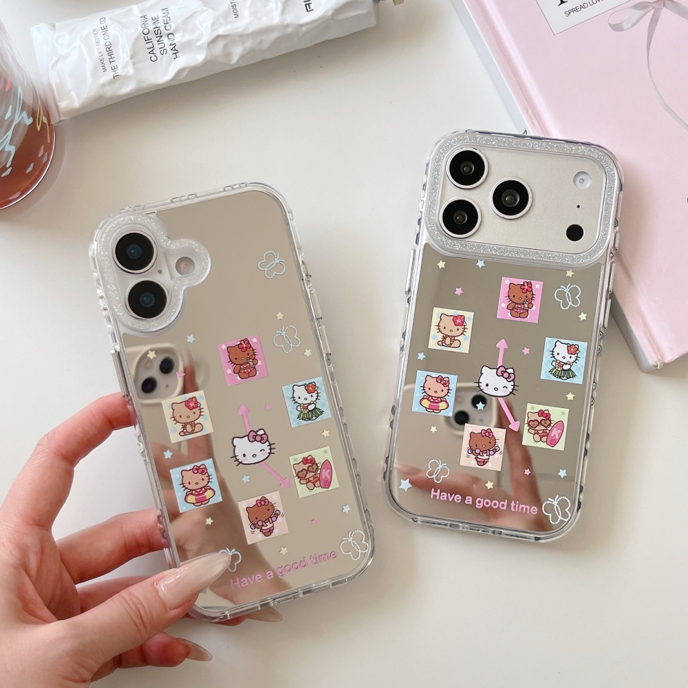 Phone Cases Cool Girl - جراب هاتف لطيف بتصميم شبكي كرتوني