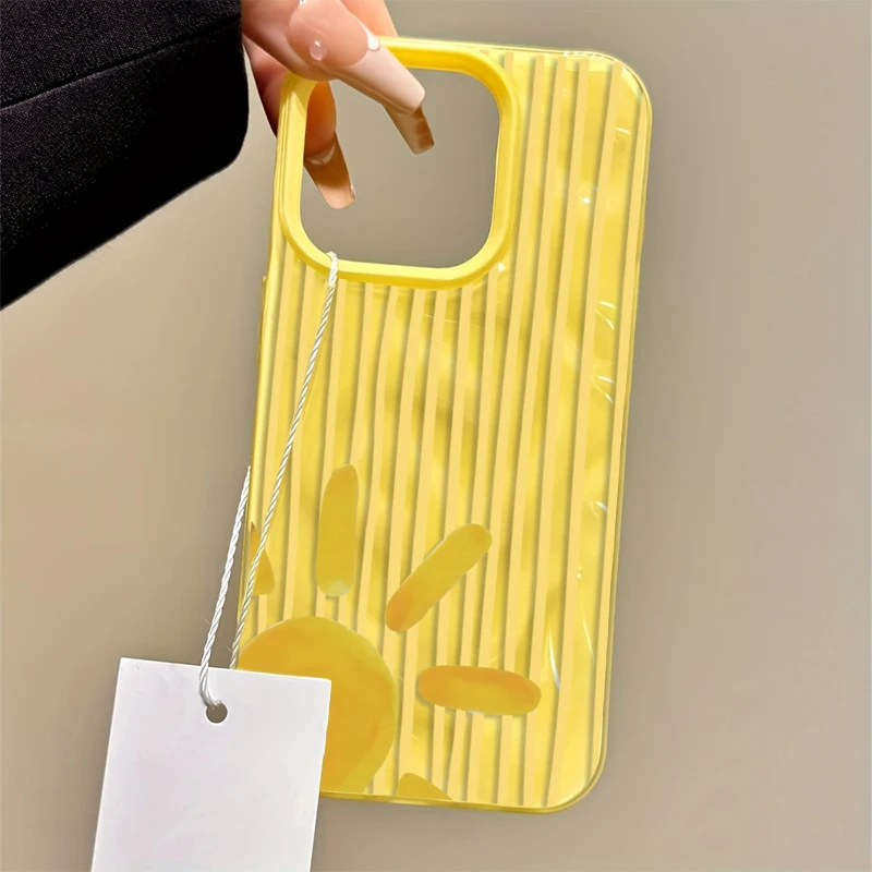 Phone Cases Yellow - غطاء هاتف بنمط الشمس المخطط باللون