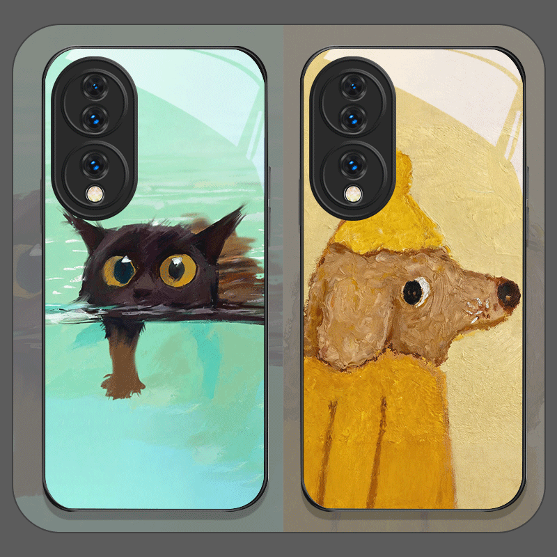Phone Cases Yellow - غطاء هاتف من الزجاج المقوى بتصميم