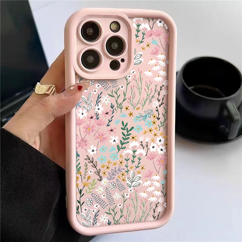 Phone Cases Pink - جراب هاتف وردي بنمط زهور الخيزران