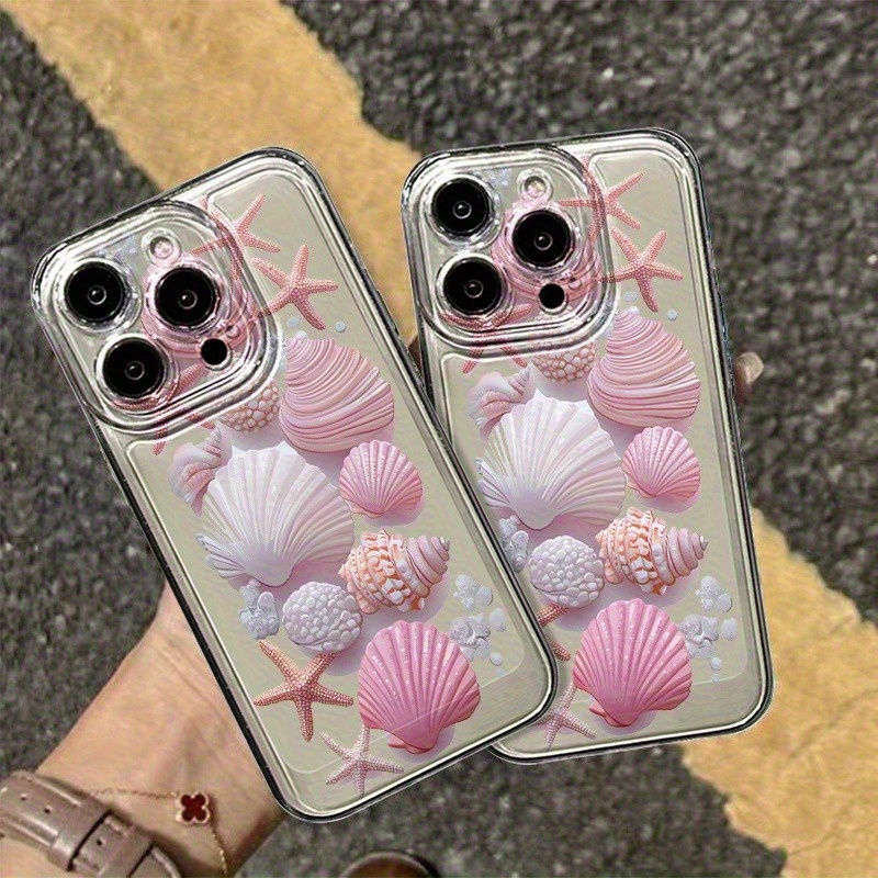 Phone Cases Pink - غطاء هاتف عصري بتصميم صدفة البحر
