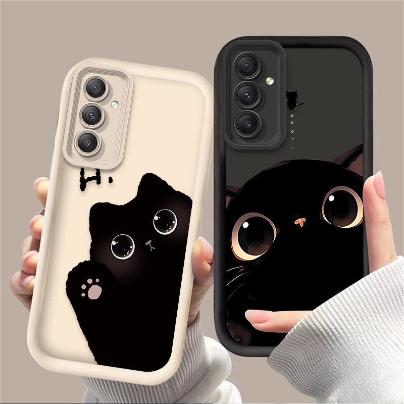 Phone Cases Samsung A14 - جميل كبير العينين القط قضية الهاتف