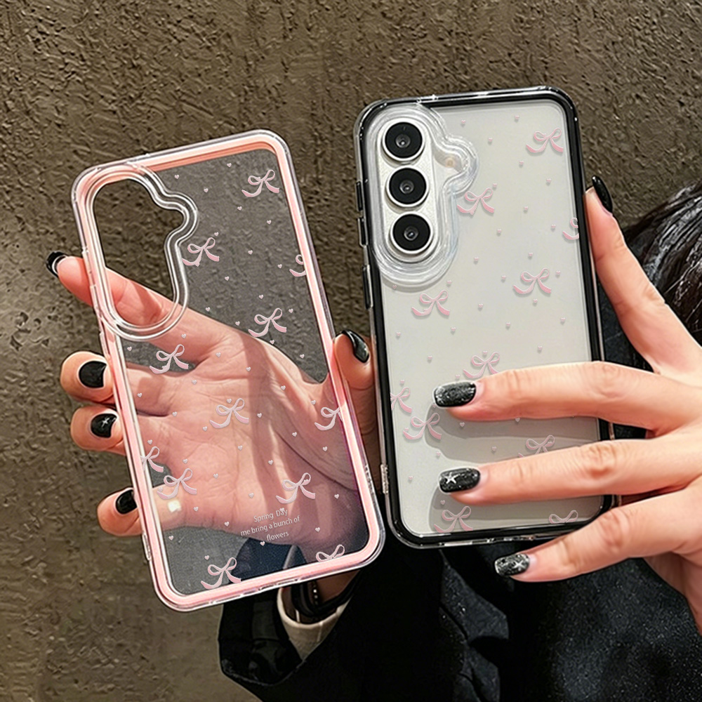 Phone Cases Pink - غطاء هاتف ناعم بتصميم فيونكة وردية