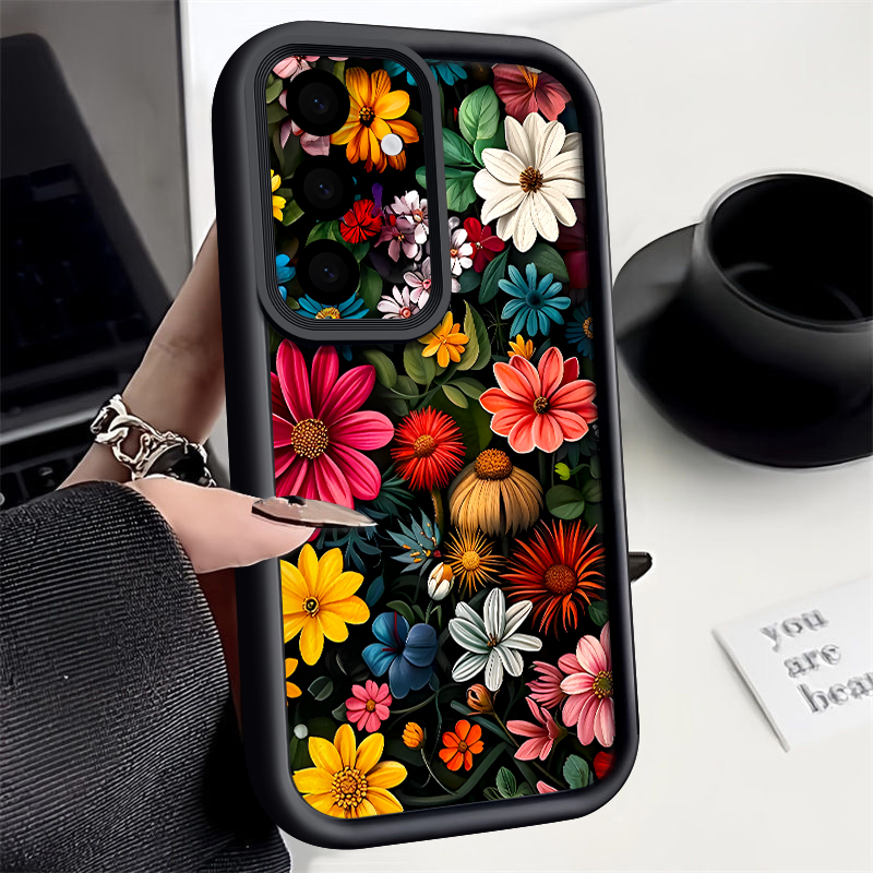 Phone Cases Samsung A14 - غطاء هاتف بنمط زهور ملونة لسامسونج