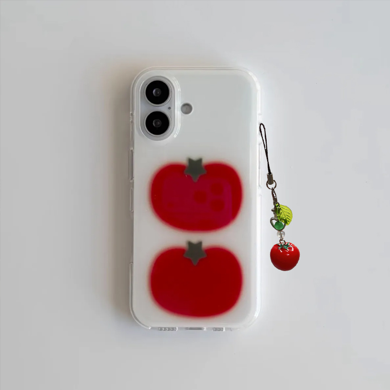 Phone Cases Kawaii - الكورية Ins اثنين تيد الطماطم الكرتون