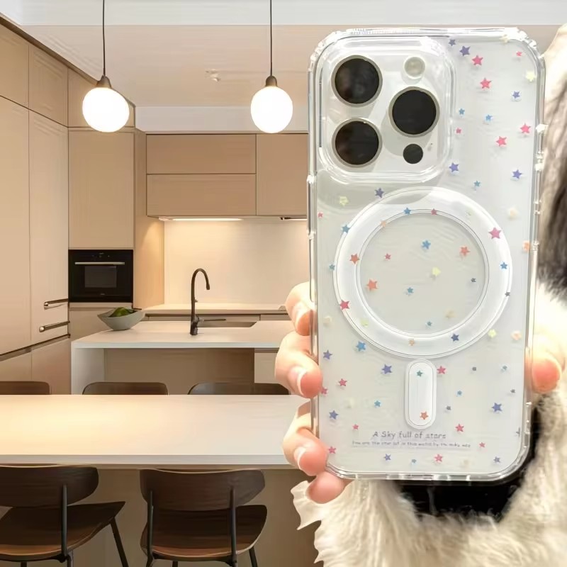 Phone Cases With Magsafe - غطاء هاتف بنمط النجوم الصغيرة لآيفون