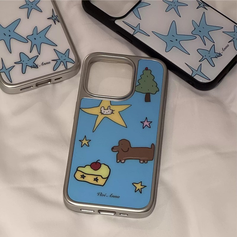 Phone Cases Blue - جراب هاتف كوري بتصميم نجمة زرقاء