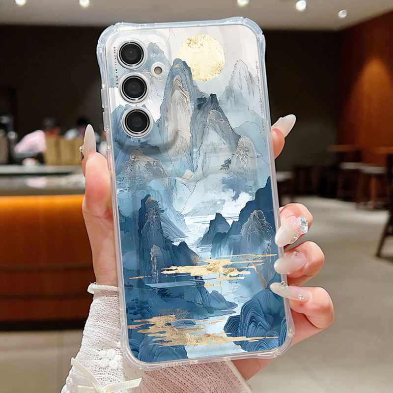 Phone Cases With Card Holder - جراب هاتف بنمط المناظر الطبيعية الجبلية
