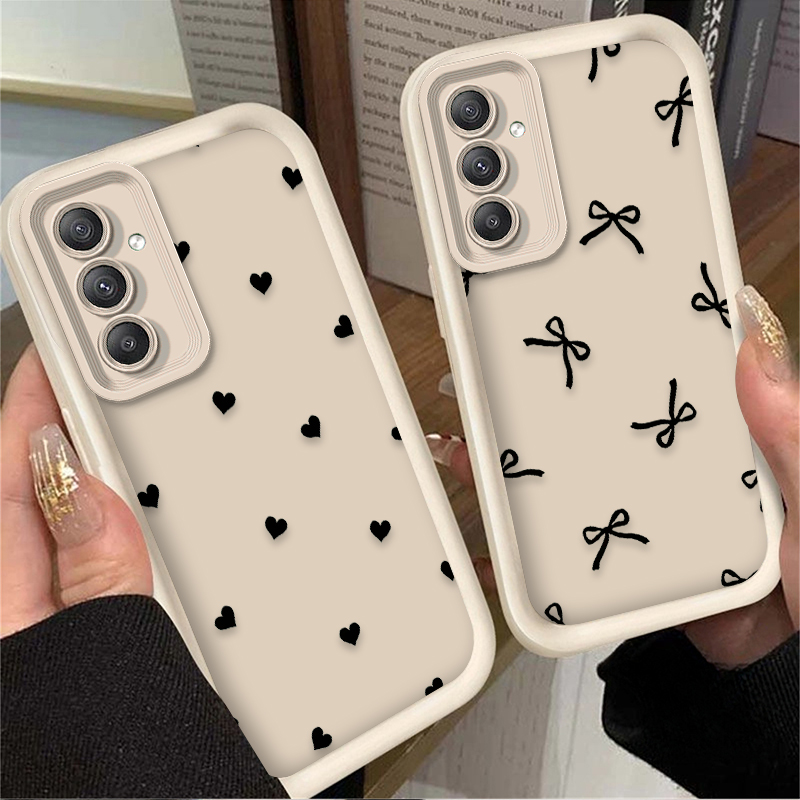 غطاء حماية أسود بتصميم قلب وعق - مراجعة Phone Cases Samsung A14 وسعره