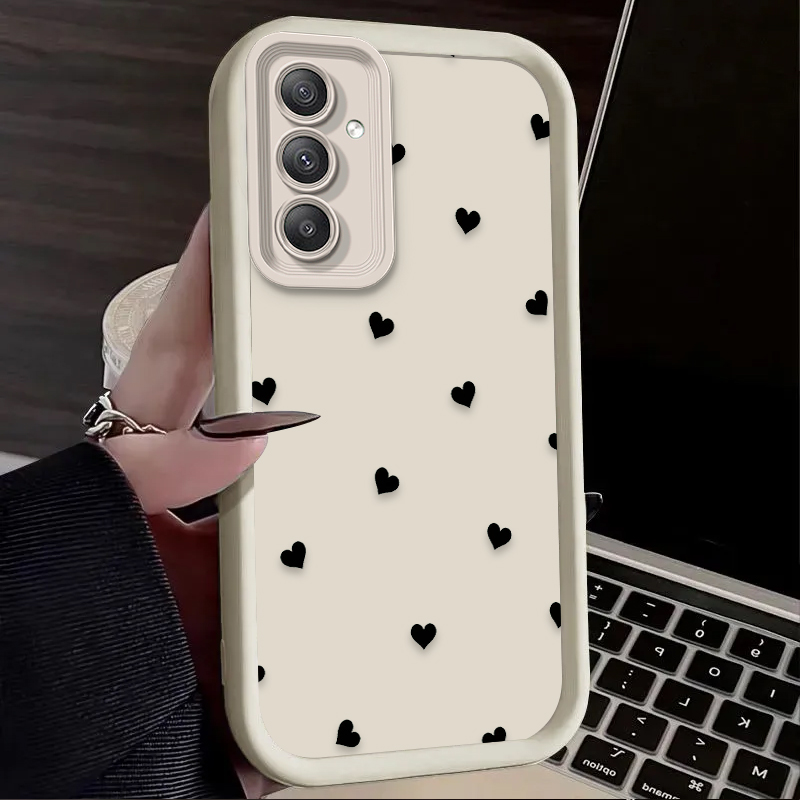 غطاء حماية أسود بتصميم قلب وعق - مراجعة Phone Cases Samsung A14 وسعره