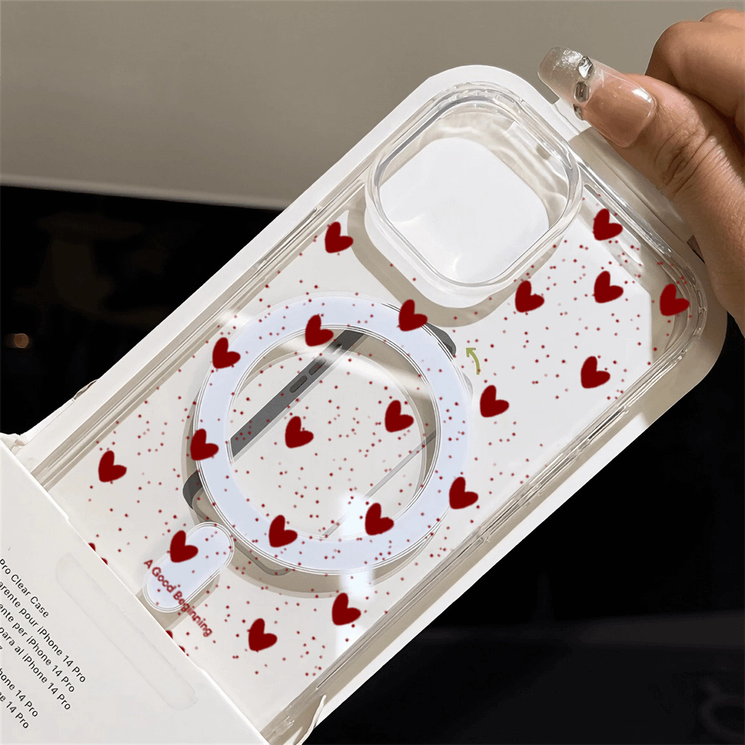 غطاء سيليكون شفاف بتصميم قلب أ - مراجعة Phone Cases With Magsafe وسعره