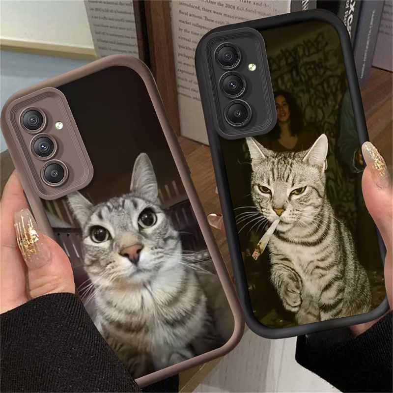 غطاء هاتف عصري بتصميم قطة تدخن - مراجعة Phone Cases Samsung A14 وسعره