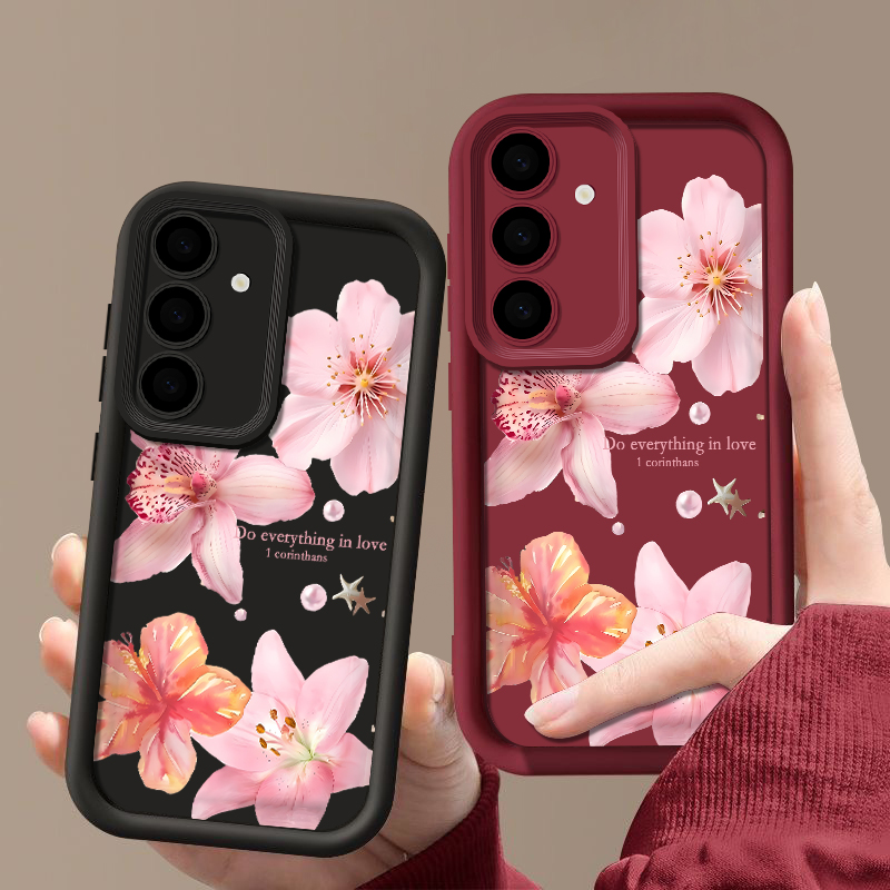 غطاء هاتف بزهور وردية لسامسونج - مراجعة Phone Cases Pink وسعره