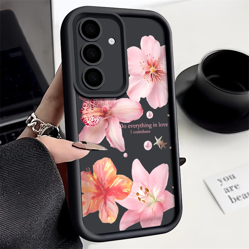 غطاء هاتف بزهور وردية لسامسونج - مراجعة Phone Cases Pink وسعره