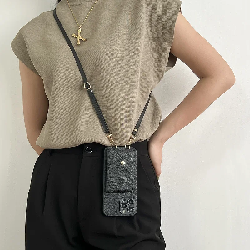 حافظة هاتف جلدية بحزام كروس له - مراجعة Phone Cases With Wallet On Back وسعره