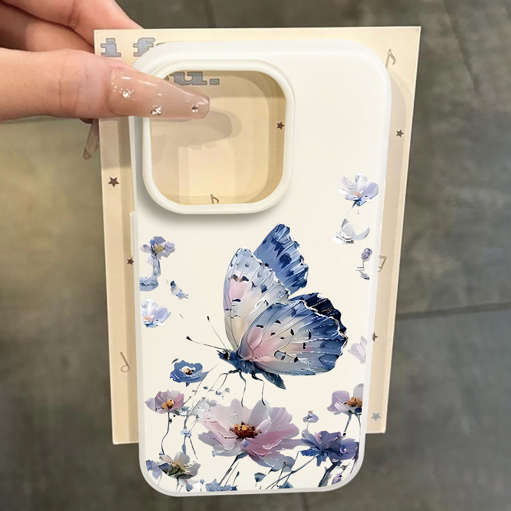 جراب هاتف بتصميم فراشة زهرية ب - مراجعة Phone Cases Blue وسعره