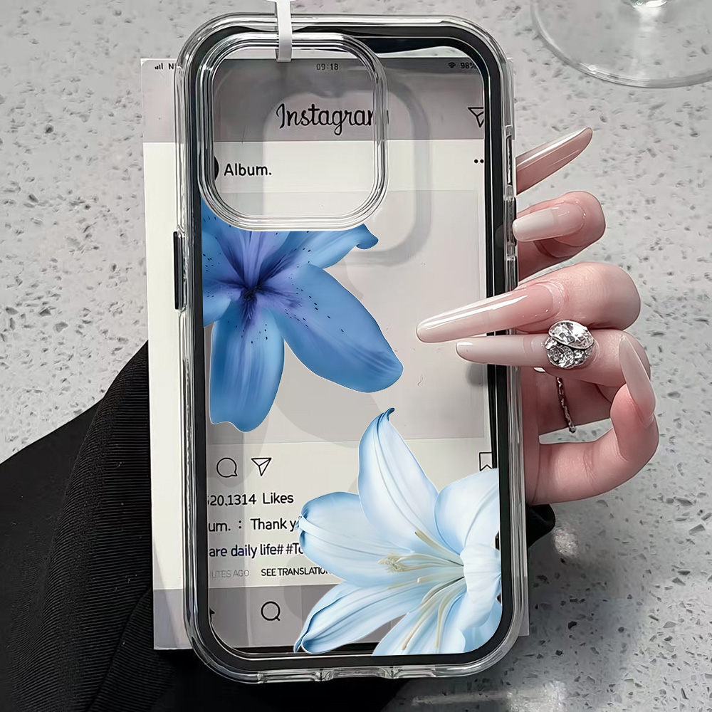 غطاء هاتف شفاف بتصميم زهرة الز - مراجعة Phone Cases Blue وسعره