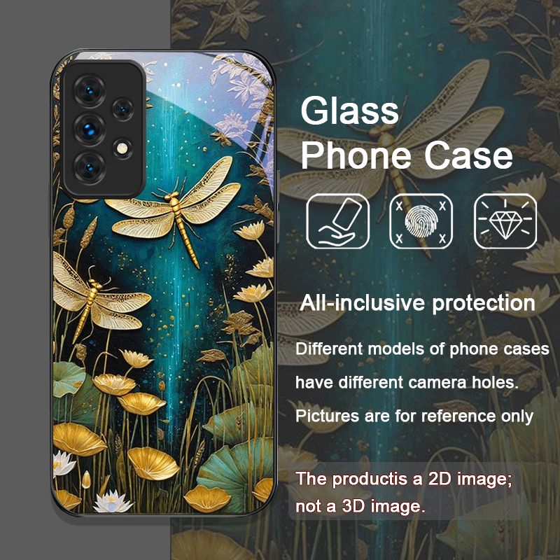زهرة الذهبي اليعسوب الزجاج الم - مراجعة Phone Cases Samsung A14 وسعره