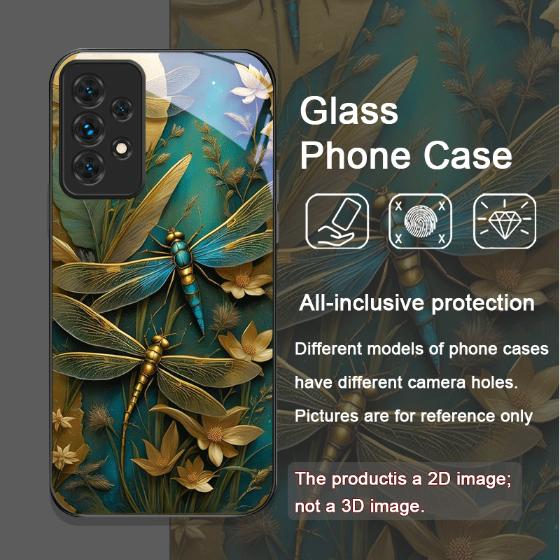 زهرة الذهبي اليعسوب الزجاج الم - مراجعة Phone Cases Samsung A14 وسعره