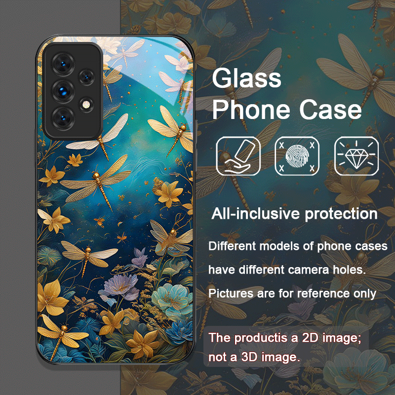 زهرة الذهبي اليعسوب الزجاج الم - مراجعة Phone Cases Samsung A14 وسعره