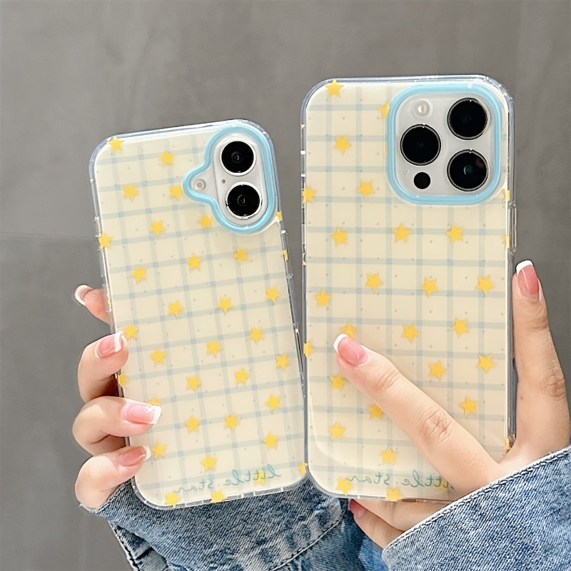 جراب هاتف بنمط مربعات النجمة ا - مراجعة Phone Cases Yellow وسعره