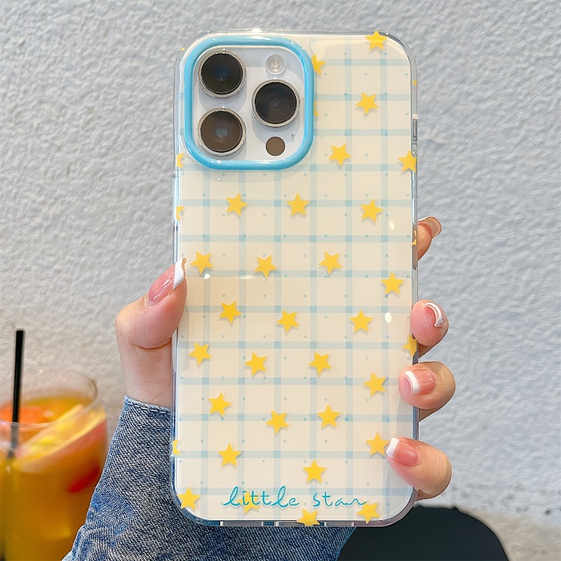 جراب هاتف بنمط مربعات النجمة ا - مراجعة Phone Cases Yellow وسعره