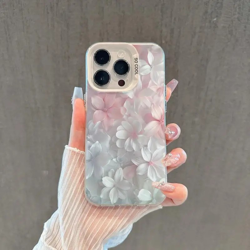 غطاء وردي مزين بالزهور لهواتف  - مراجعة Phone Cases Pink وسعره