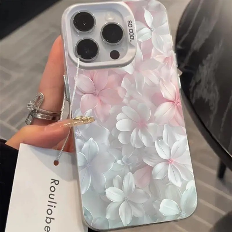 غطاء وردي مزين بالزهور لهواتف  - مراجعة Phone Cases Pink وسعره
