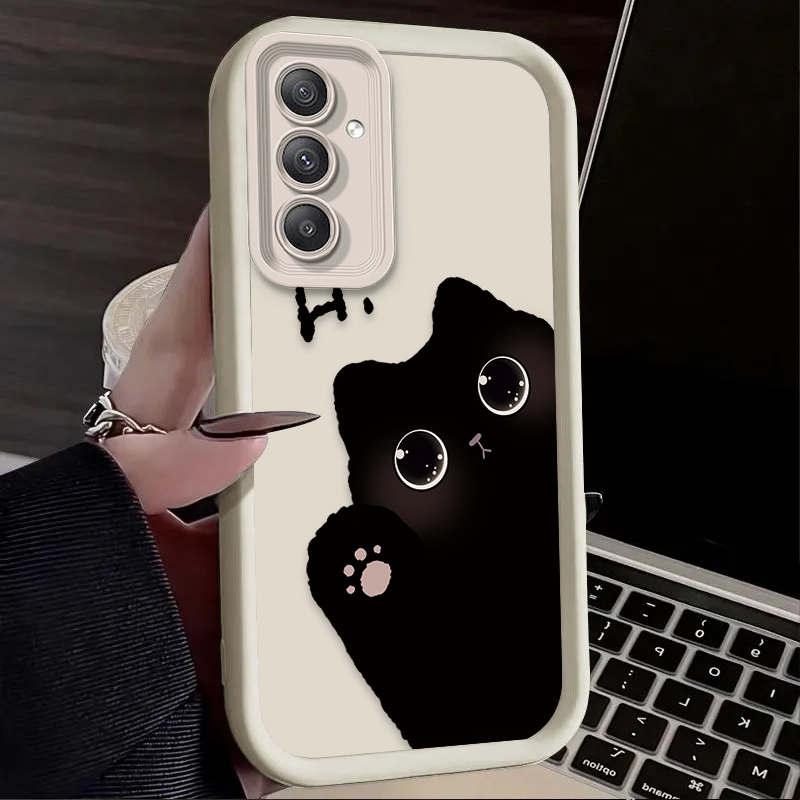 جميل كبير العينين القط قضية ال - مراجعة Phone Cases Samsung A14 وسعره