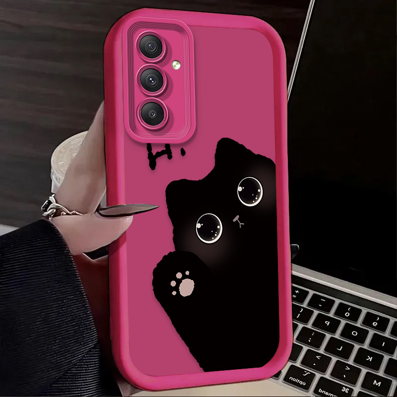 جميل كبير العينين القط قضية ال - مراجعة Phone Cases Samsung A14 وسعره