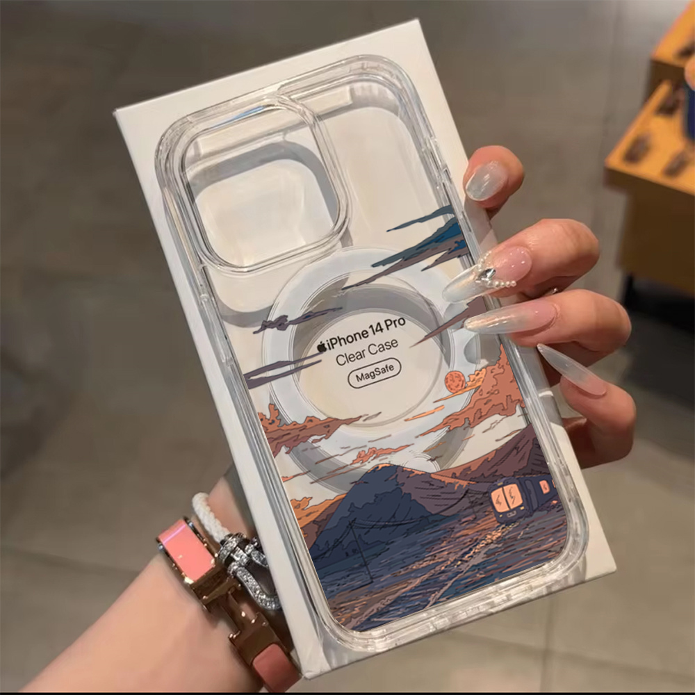 جراب هاتف عصري بنمط غروب الشمس - مراجعة Phone Cases With Magsafe وسعره