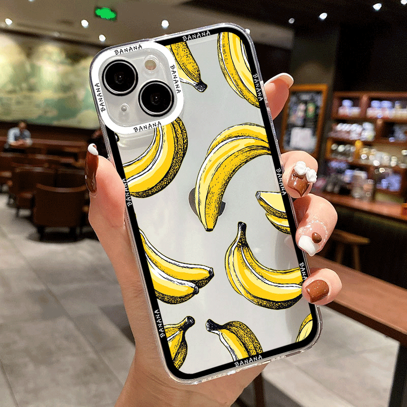 غطاء هاتف شفاف مطبوع عليه فواك - مراجعة Phone Cases Yellow وسعره