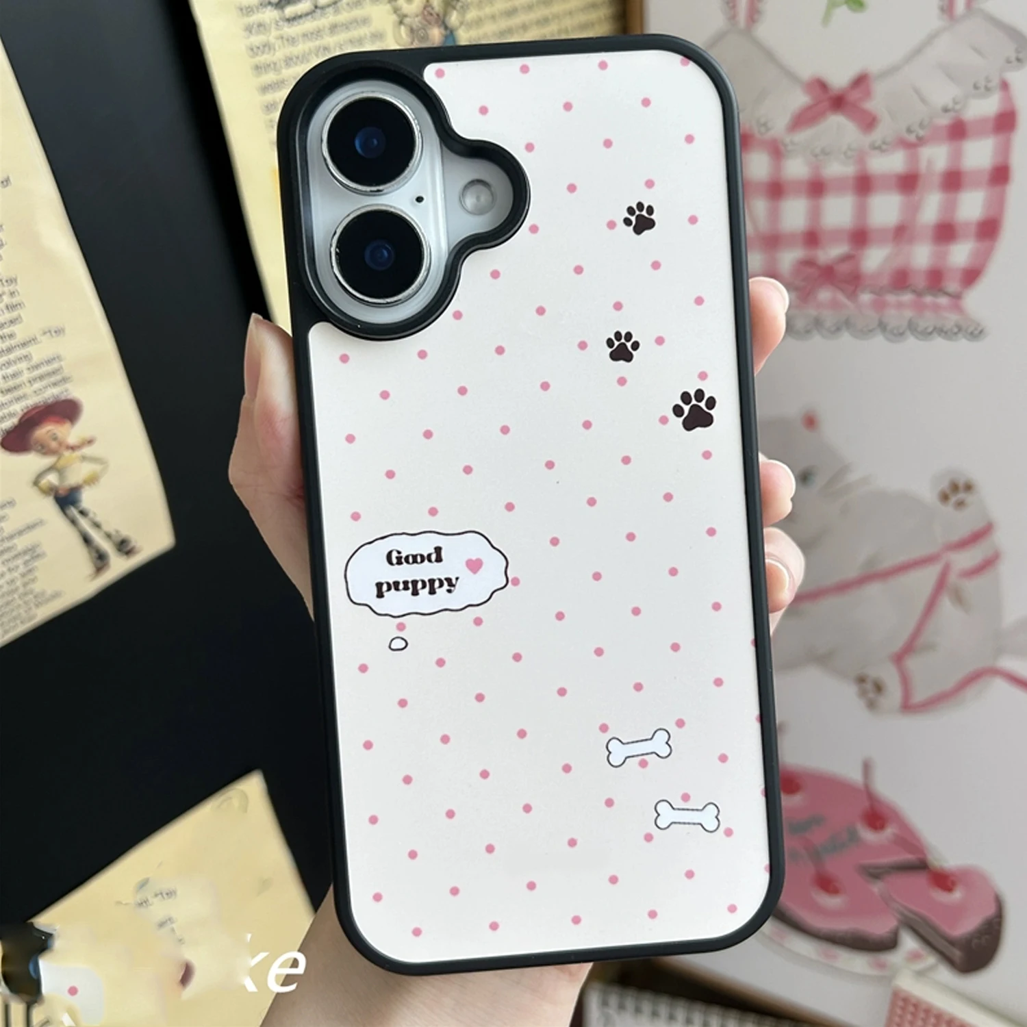 INS الوردي موجة نقطة جيدة جرو  - مراجعة Phone Cases Kawaii وسعره