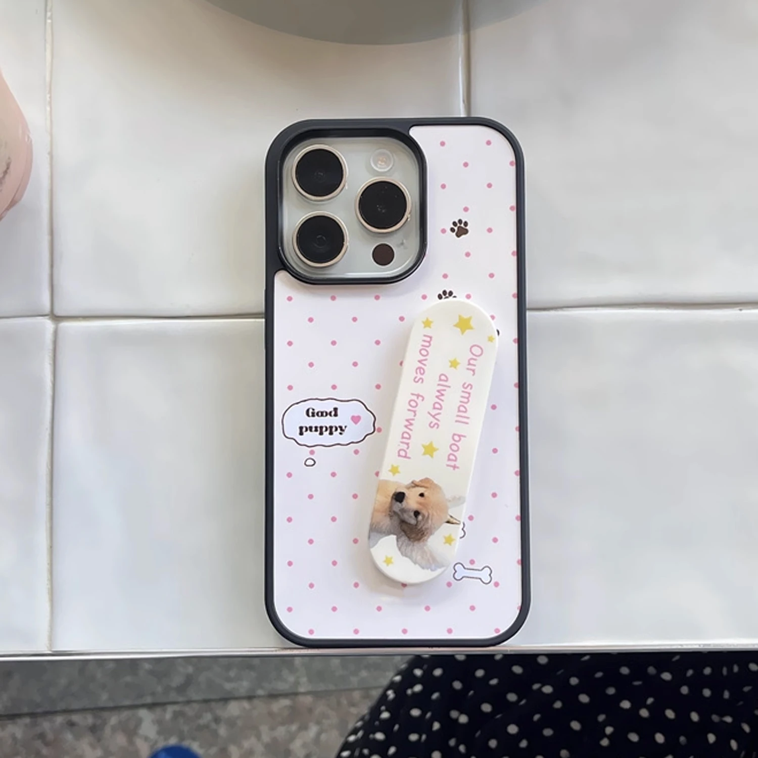 INS الوردي موجة نقطة جيدة جرو  - مراجعة Phone Cases Kawaii وسعره