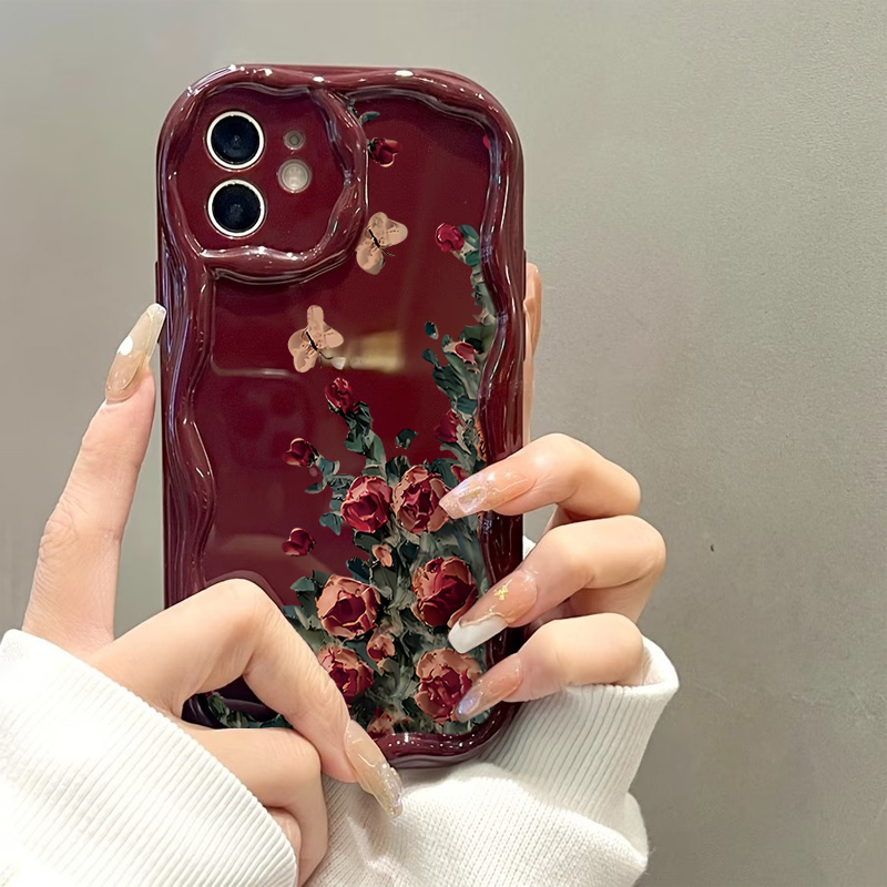 جراب هاتف فاخر بنمط زهور ريترو - مراجعة Phone Cases Drawing وسعره